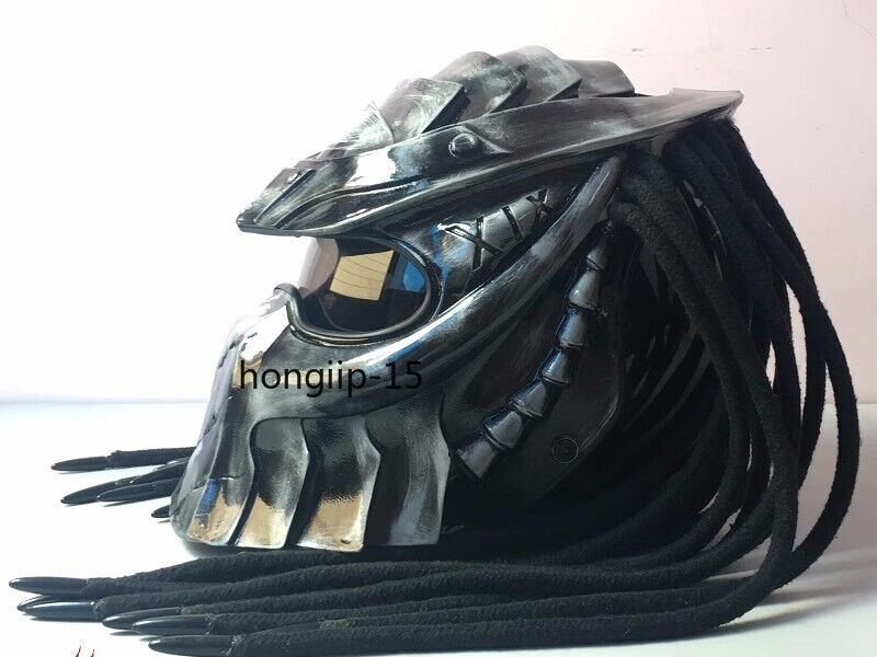 Predator Hand-painted Motorcycle Personality Helmet Laser Light Adult Helmet NEW