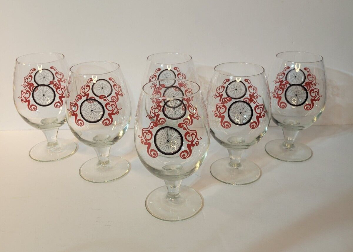 New Belgium  Brewing Fat Tire  Beer Glasses - Set Of 6 Tulip Globe style