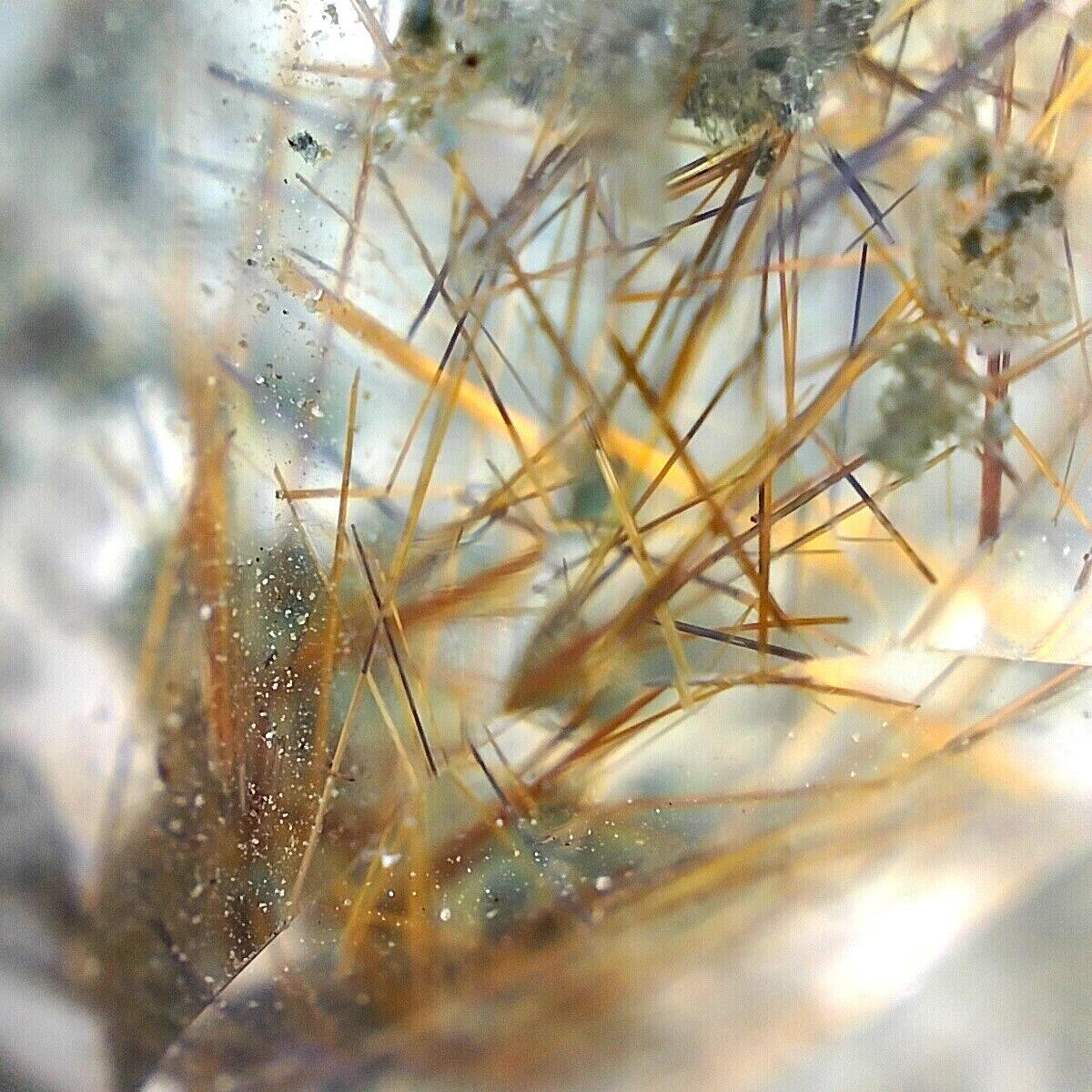 micro rutile in super tiny crystal on chloride included quartz from Himalaya
