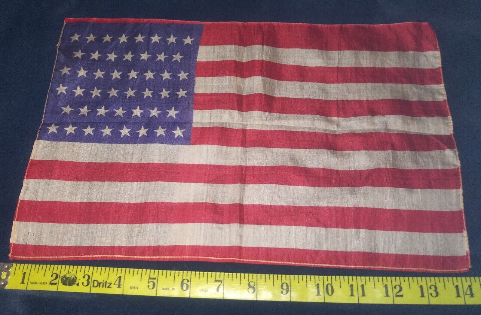 Antique 46 Star American Flag - Antique Silk Flag 1908-1912 - 9 1/2 × 14 1/2