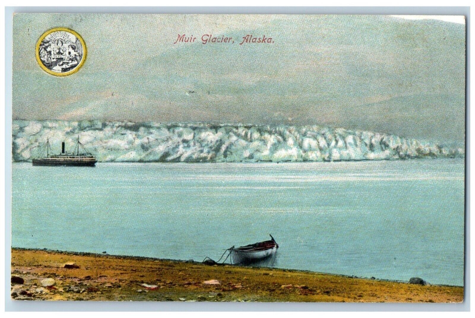 Muir Glacier Alaska AK Postcard Glacier Bay Mountain Ice c1910 Vintage Antique