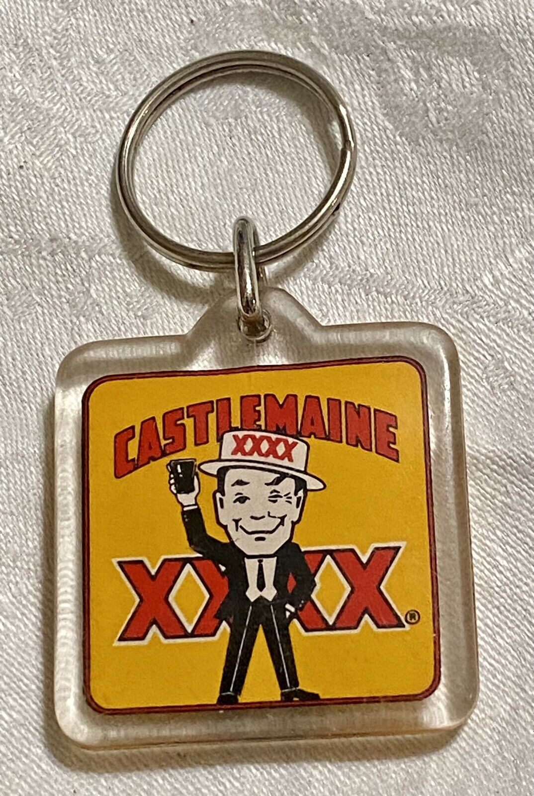 Castlemaine Logo XXXX Four Ex Lucite Promotional Beer Keychain Australian Fave