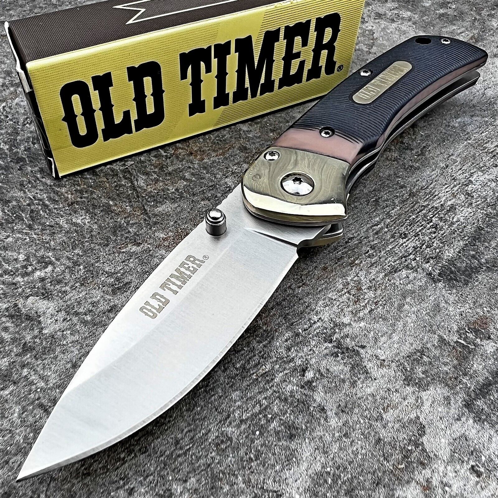 Schrade Old Timer Spring Assisted Open Sawcut Delrin EDC Folding Pocket Knife 