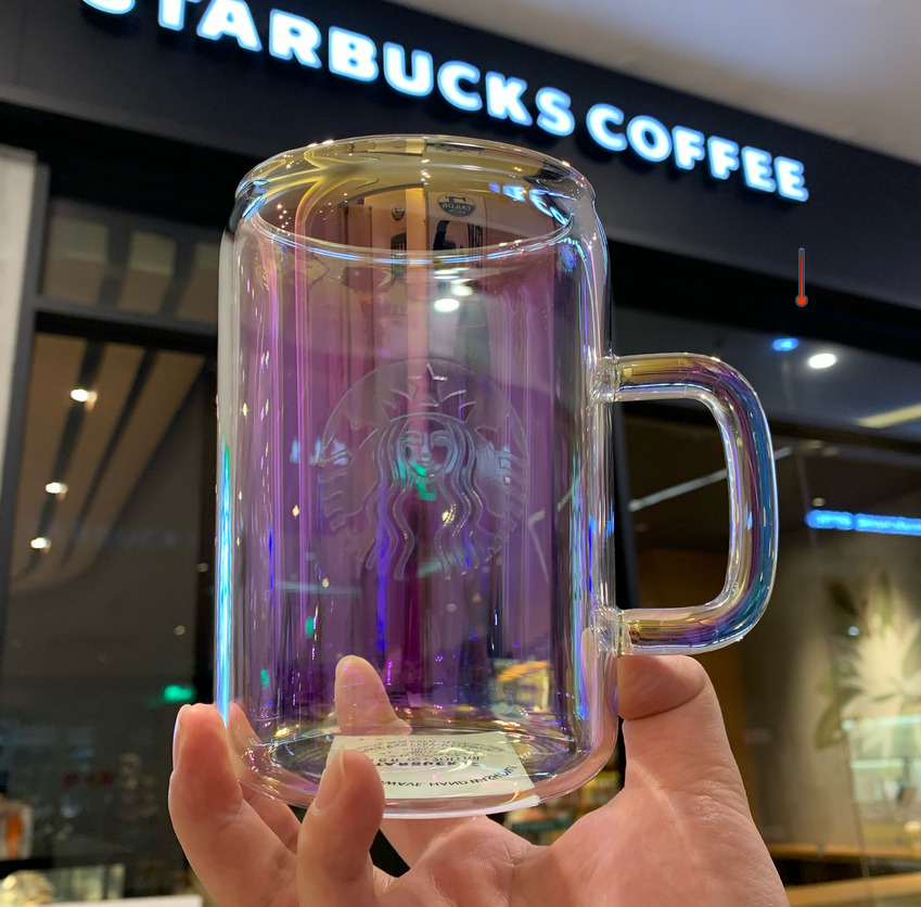 2021 HOT Starbucks Dazzle Colour Glass Large Wine Cup Coffee Mugs Korea Sakura 