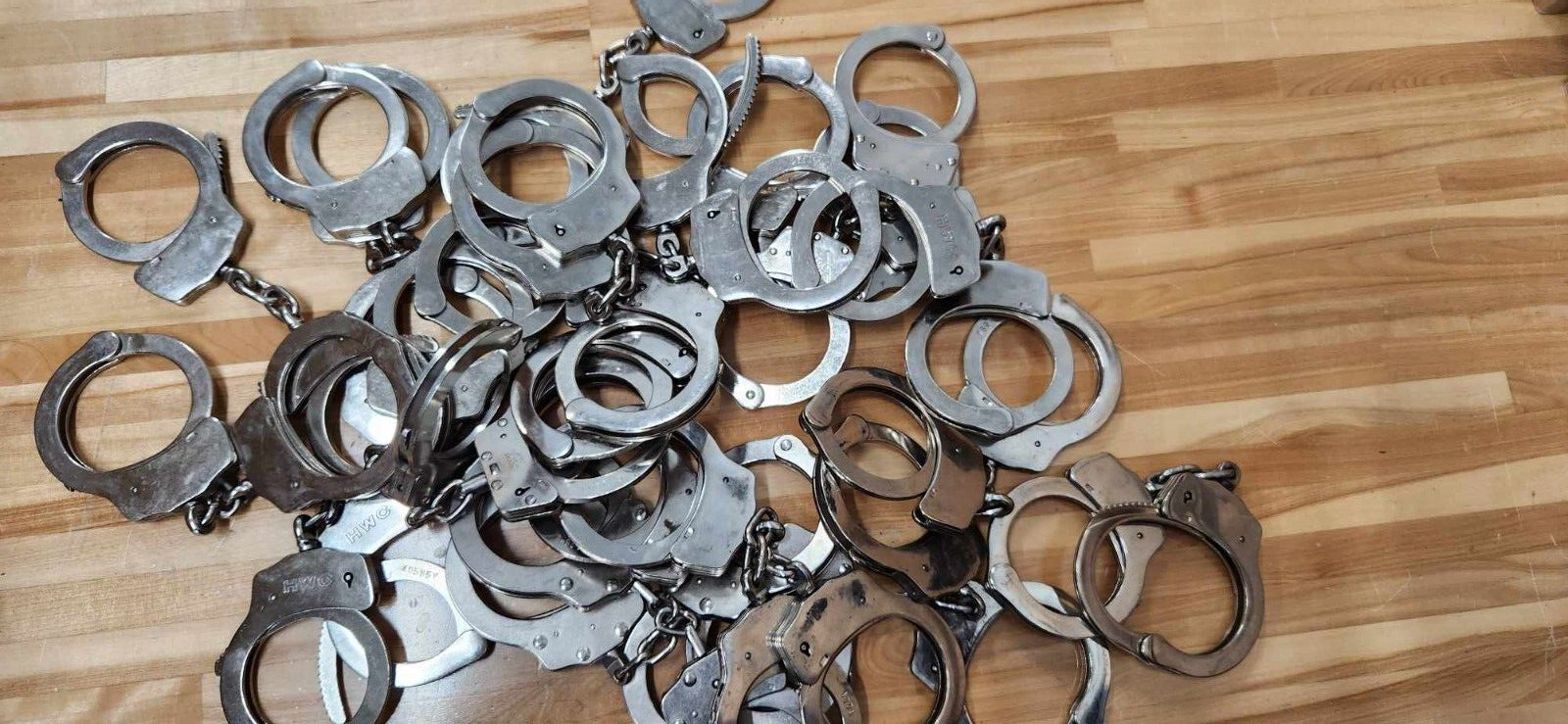 BULK LOT of 22: Pre Owned Police Handcuffs - Mix Brands - NO KEYS