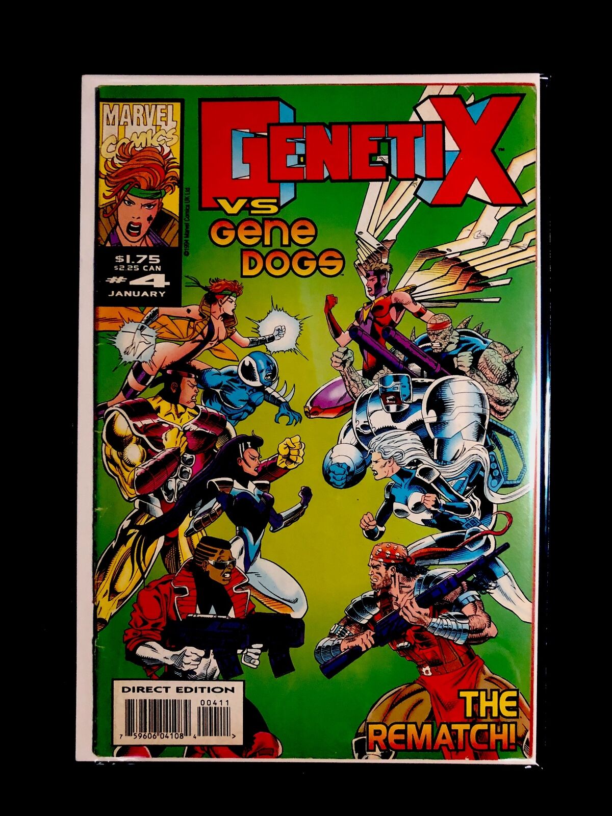 1994 Marvel Comics UK GenetiX vs Gene Dogs #4 Comic Book Vintage Rematch
