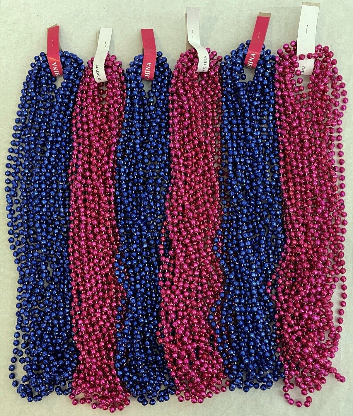 Mardi Gras Beads Hot Pink & Blue Gender Reveal Baby Shower 6 Dozen 72 Necklaces