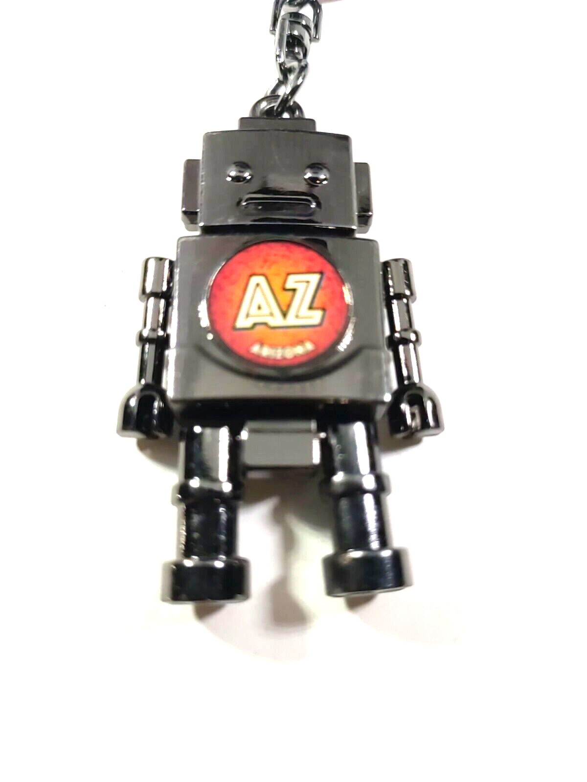 AZ Arizona Robot Silver Tone Keychain Articulated