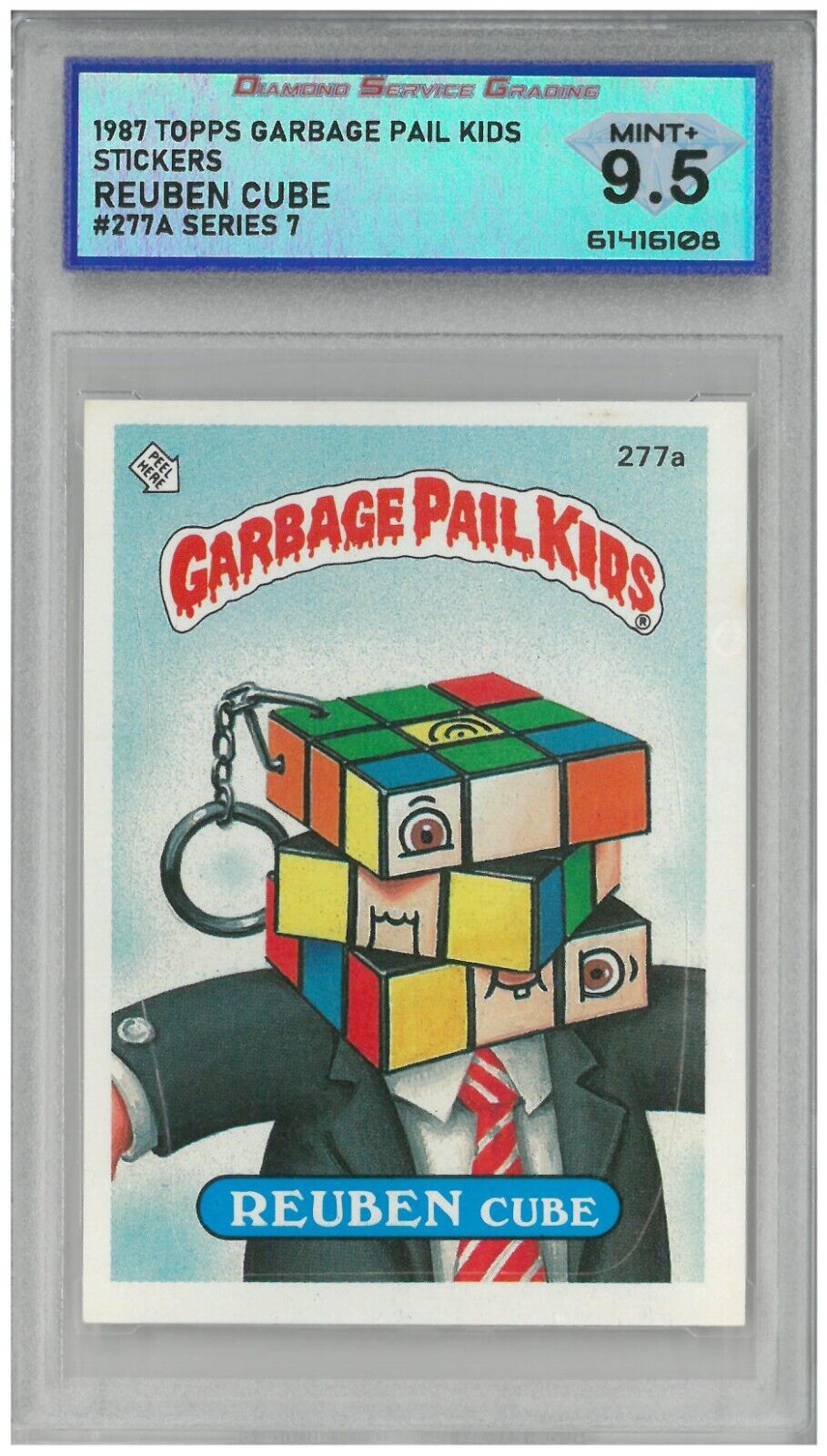 1987 Garbage Pail Kids REUBEN CUBE #277A Two Star Back Series 7 💎 DSG 9.5 Mint+