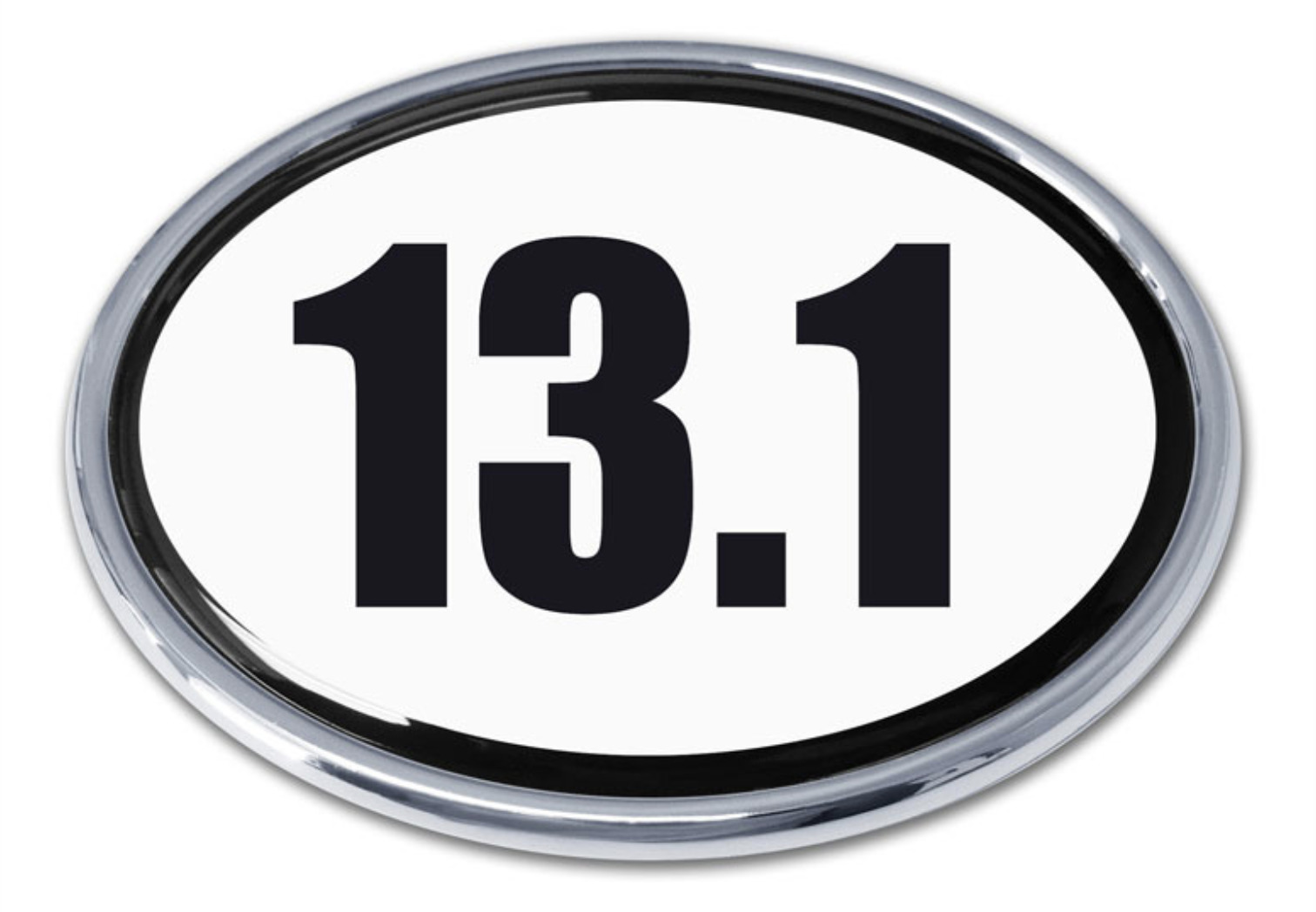 13.1 half marathon white chrome auto emblem decal usa made