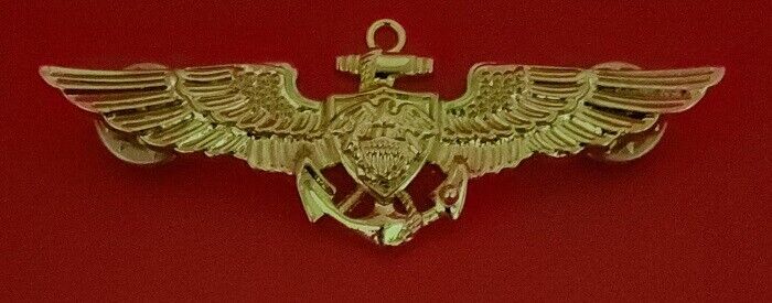 US Navy Aviation EAGLE Wing Badge Naval Aviator Pilot Pin Military GOLD USN