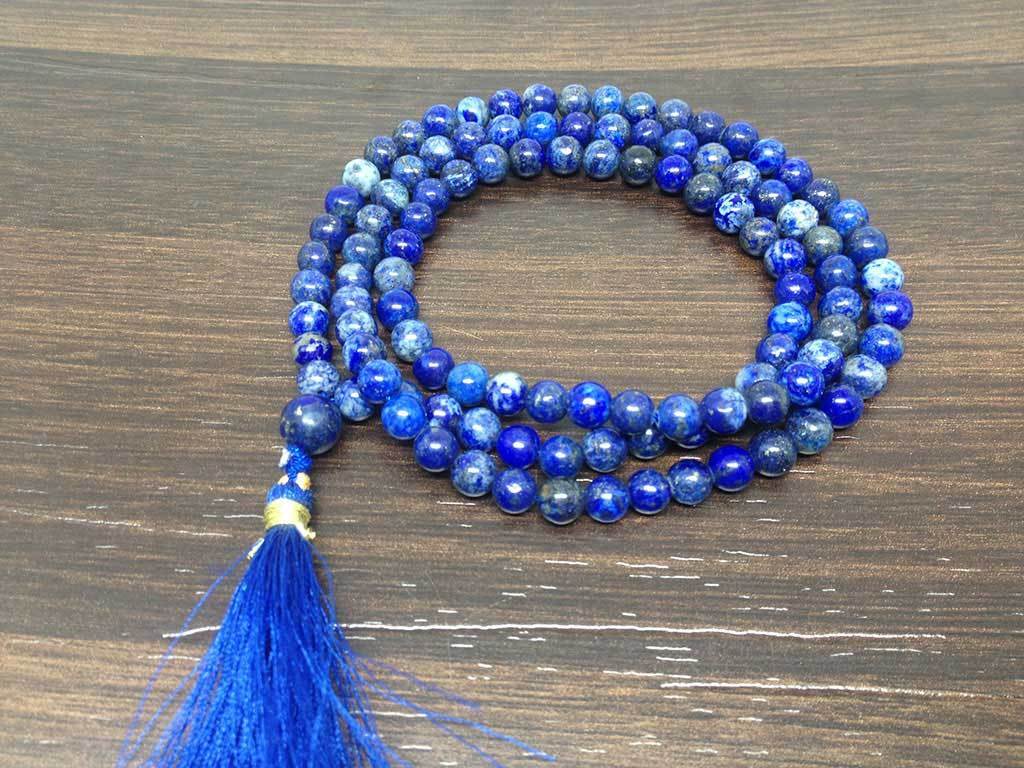 Natural 6mm LAPIS LAZULI Mala 108 prayer beads Meditation Necklace ~ JP139