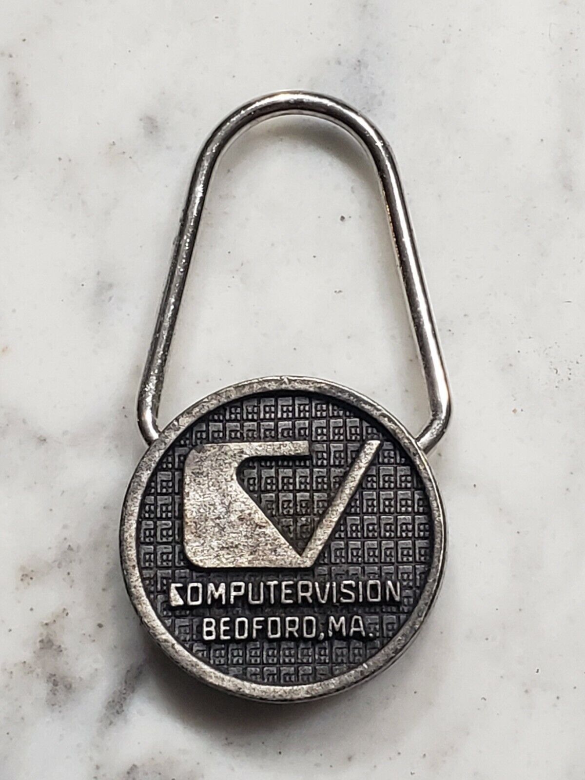 Vintage 1970s Computervision CV Flying Cloud CAD CAM Bedford MA Keychain