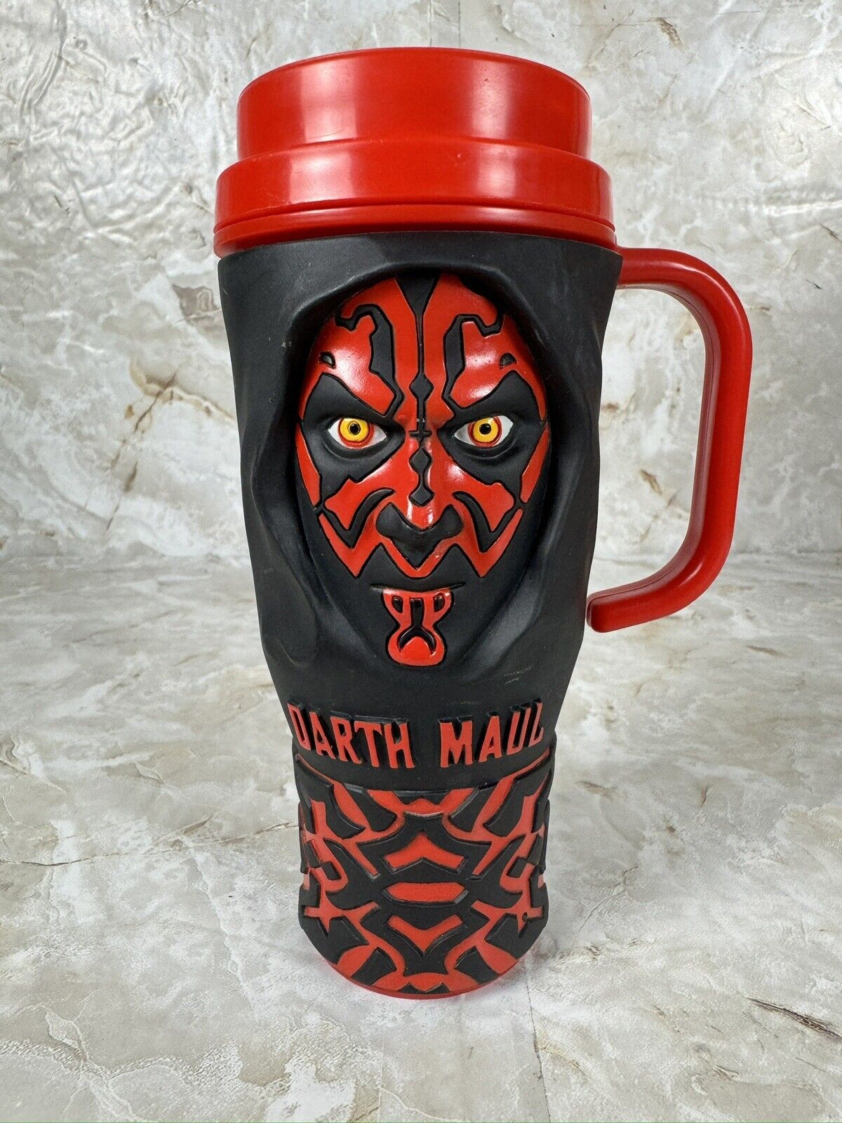 Vintage STAR WARS  Episode 1 DARTH MAUL 3D Travel Mug Cup By Applause 1999 