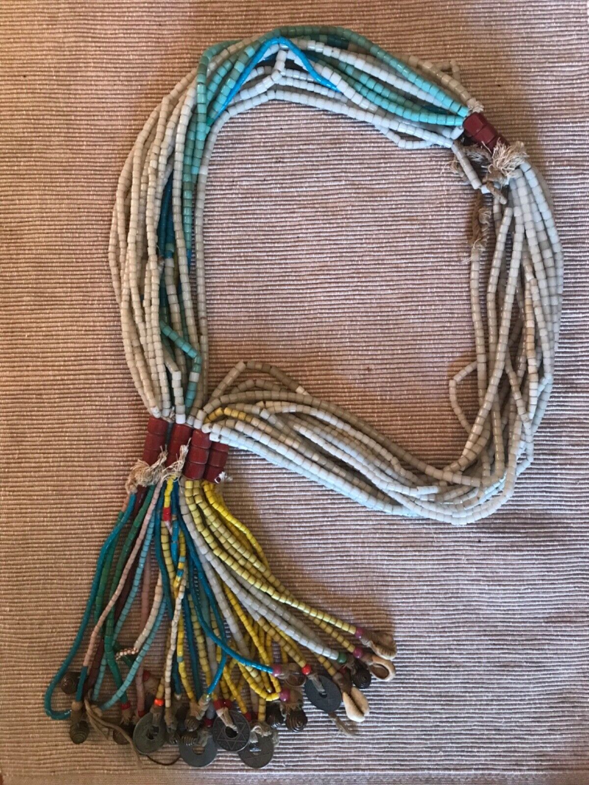 (B) Vintage Fulani Nigeria Glass Bead Necklace