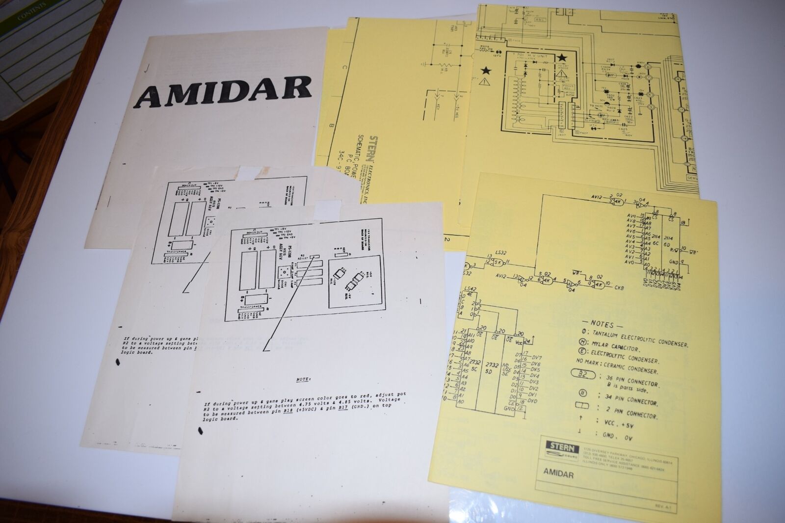 AMIDAR MANUAL & SCHEMATICS STERN ELECTRONICS (BOOK846)