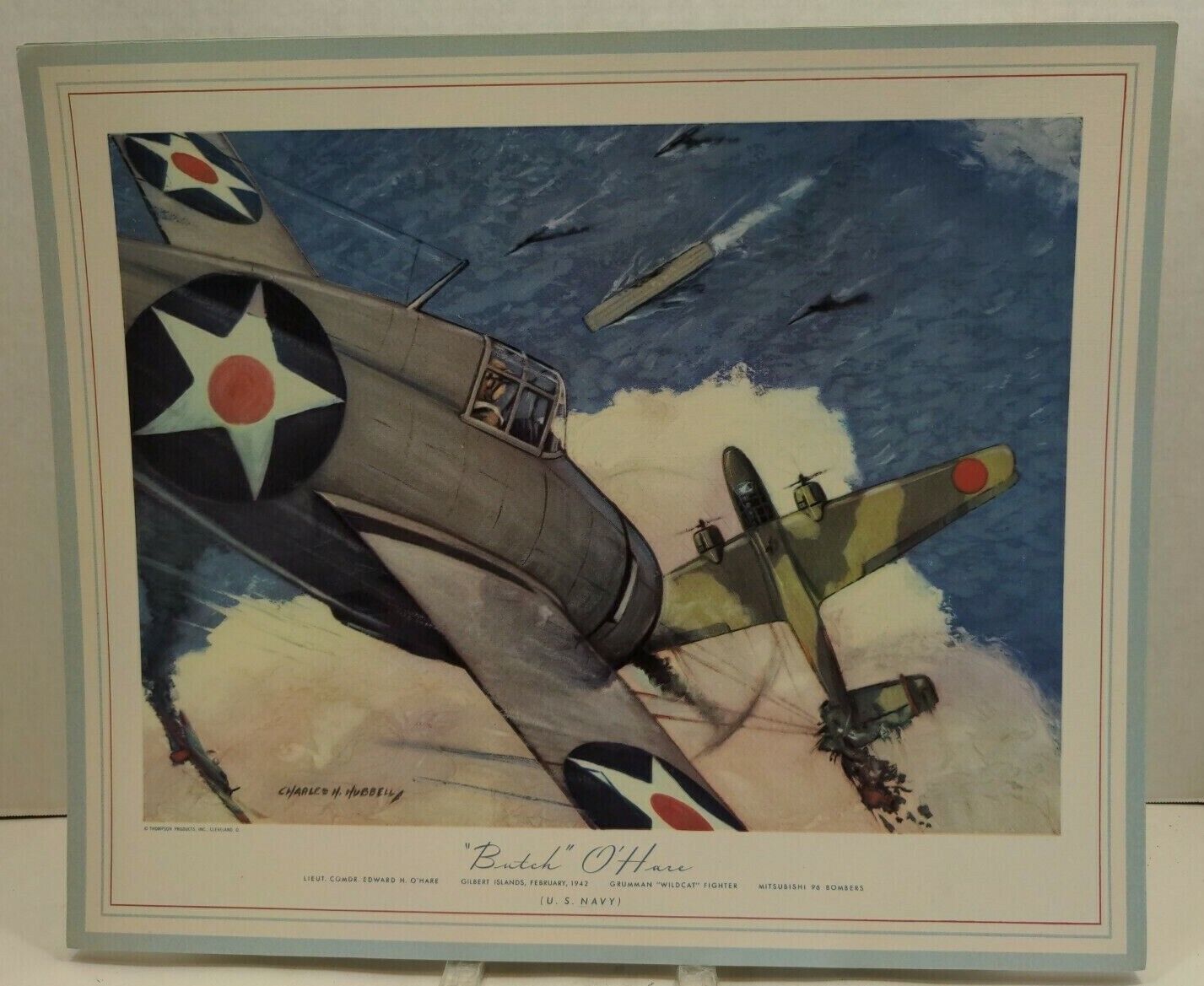 1943 Hubble Lot 12 Aviation Prints WWII American Lithographs Calendar PlanesBTB 