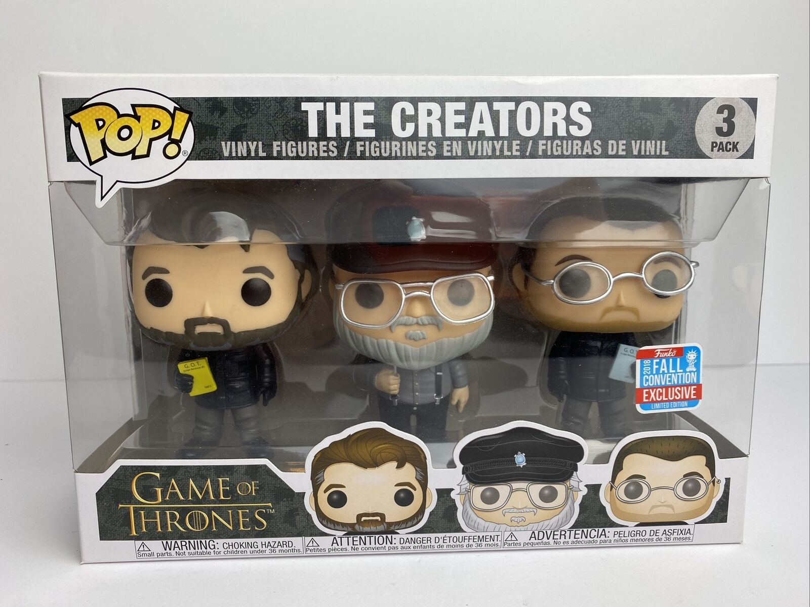 Funko Pop Game of Thrones The Creators 3 Pack 2018 Fall Convention Exclusive