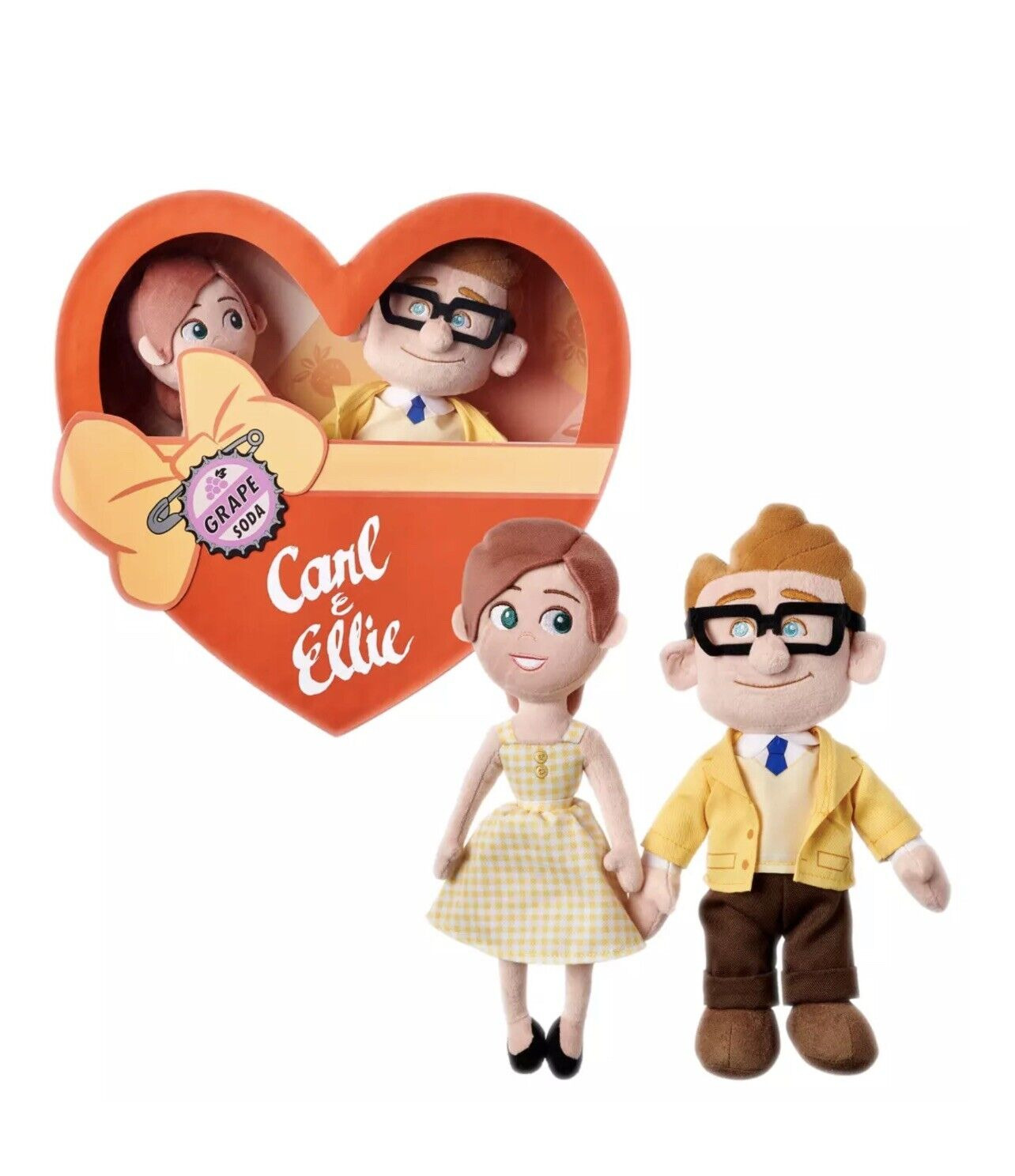 Disney Parks Carl And Ellie Valentine Stuffed Plush Doll NEW NWT
