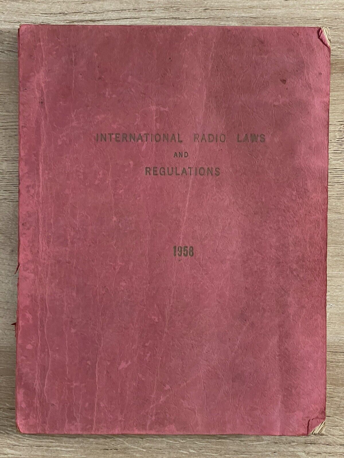 Vintage International Radio Laws & Regulations 1958 Manual Book
