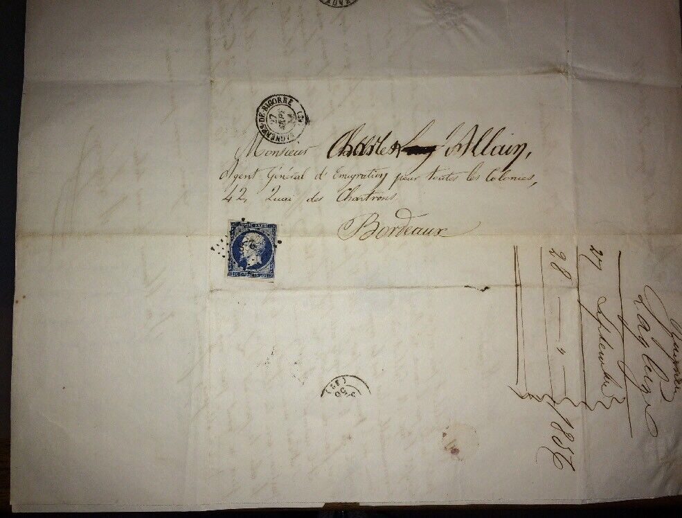 EMIGRATION. MAIL ADDRESSED TO THE GENERAL AGENT FOR EMIGRATION.1856 2 letters.