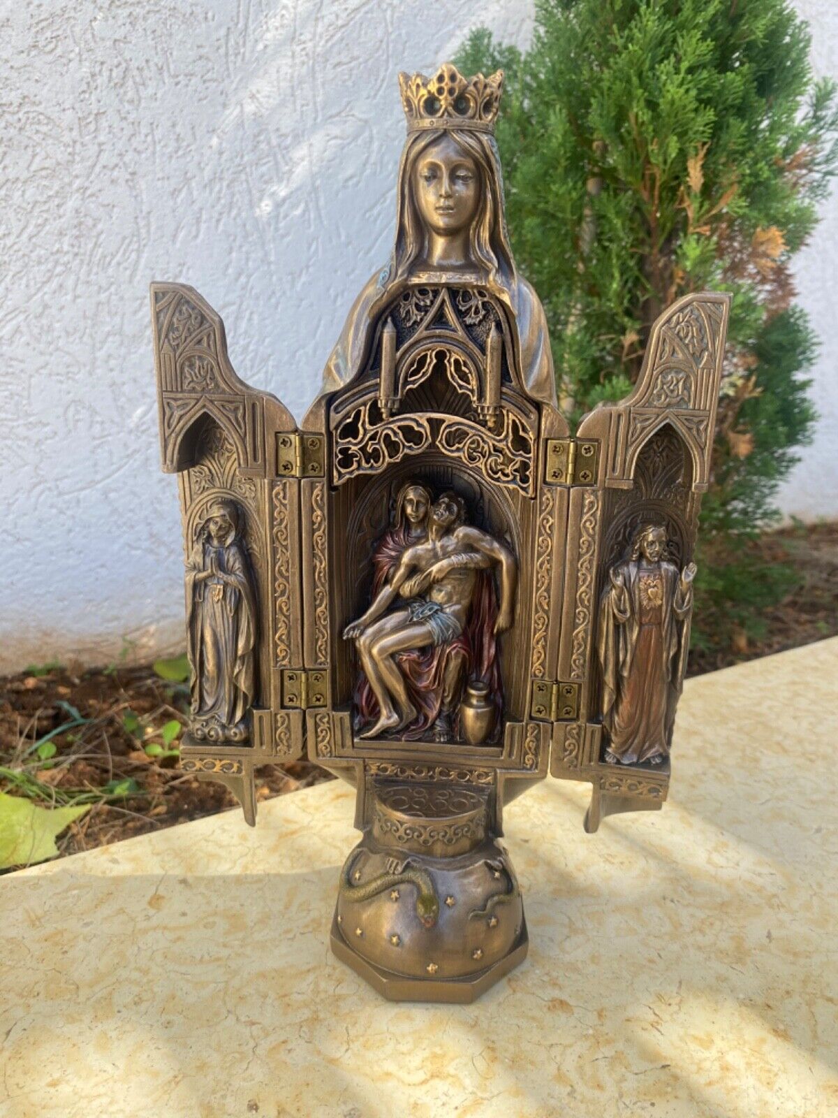 20 cm 7.8 inch bronze virgin mary statue,made of Cold Cast Bronze Coated Resin