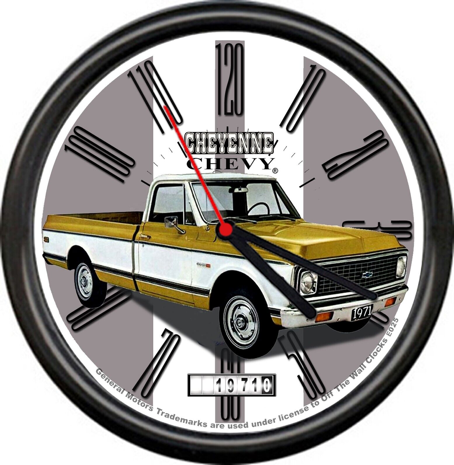 Licensed 1971 Chevy Chevrolet Cheyenne Pickup General Motors Sign Wall Clock