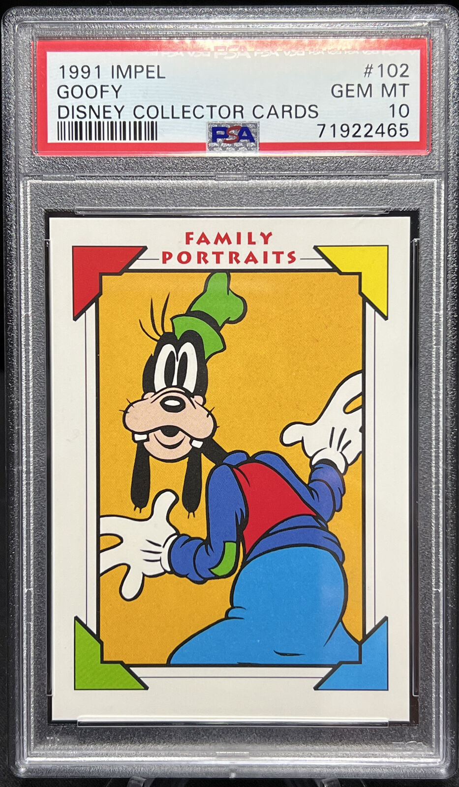 1991 Impel Disney Collector Cards Family Portraits Goofy #102 PSA 10