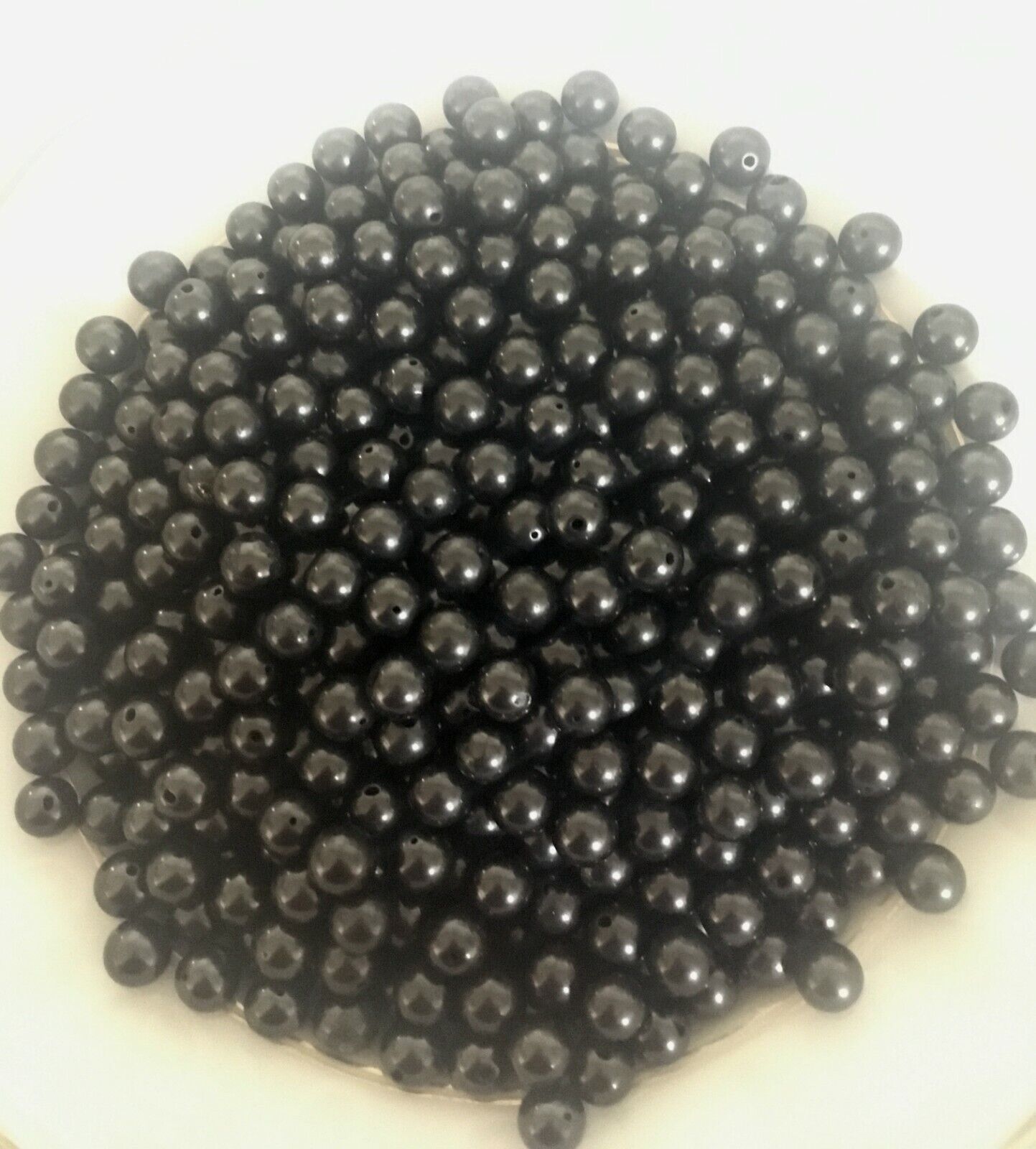 10 pcs Shungite Beads 8mm Polished Round with 1mm pre drilled hole - Loose Beads