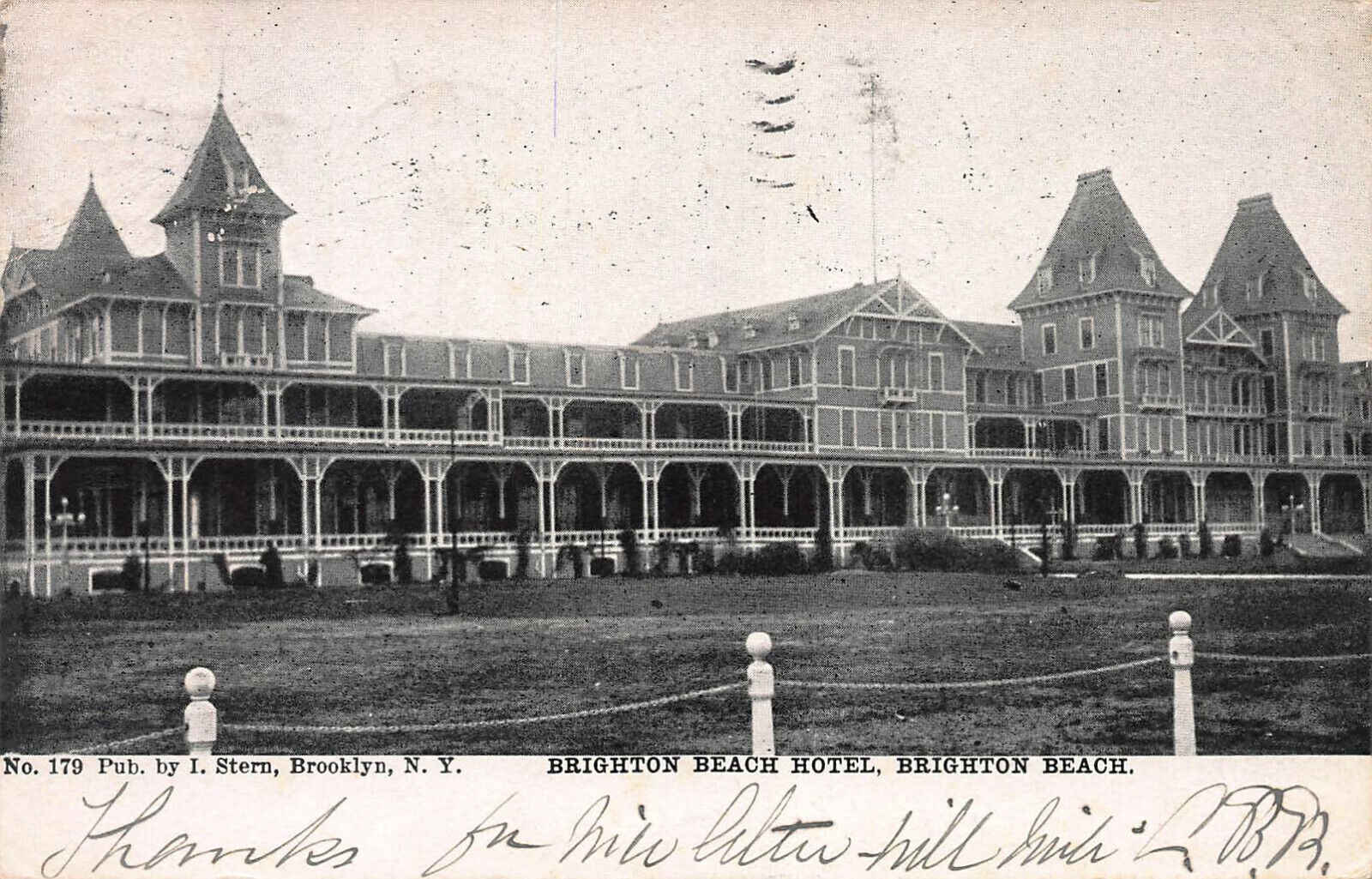 Brighton Beach Hotel, Brighton Beach, Brooklyn, New York, Postcard, Used in 1906