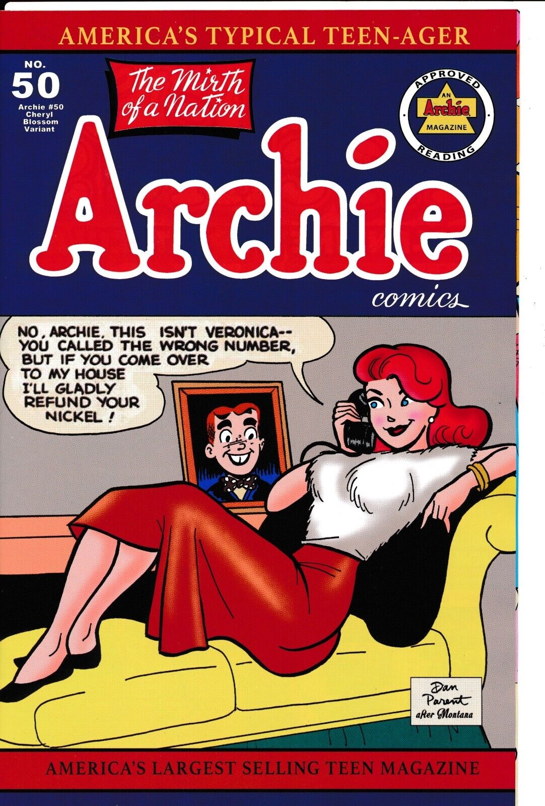 Archie Comics 50 Cheryl Blossom Dan Parent Variant Valentine's Spectacular 2023