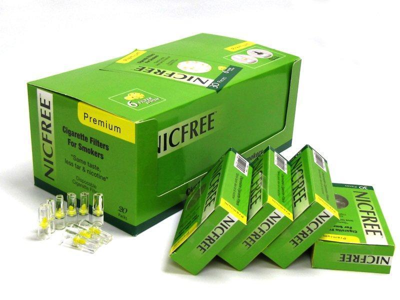 New NicFree Disposable Cigarette Filters - 20-Packs Filter out Tar and Nic