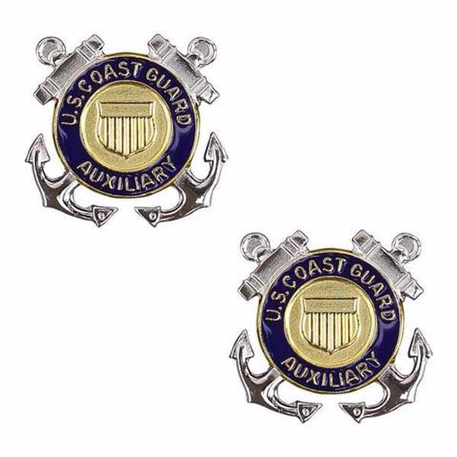 USCG Coast Guard Auxiliary Collar Device Member  1 PAIR NEW  (Made in USA)