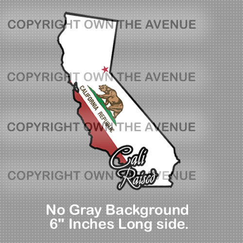Cali Raised California Bear Flag Decal Sticker JDM Dope Socal (Cali Bear State)