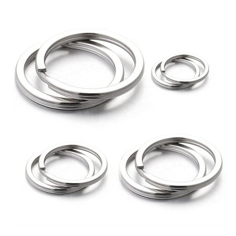 Stainless Steel Metal Keyring Split Rings Key Chain Ring 15mm-35mm Hoops Silver
