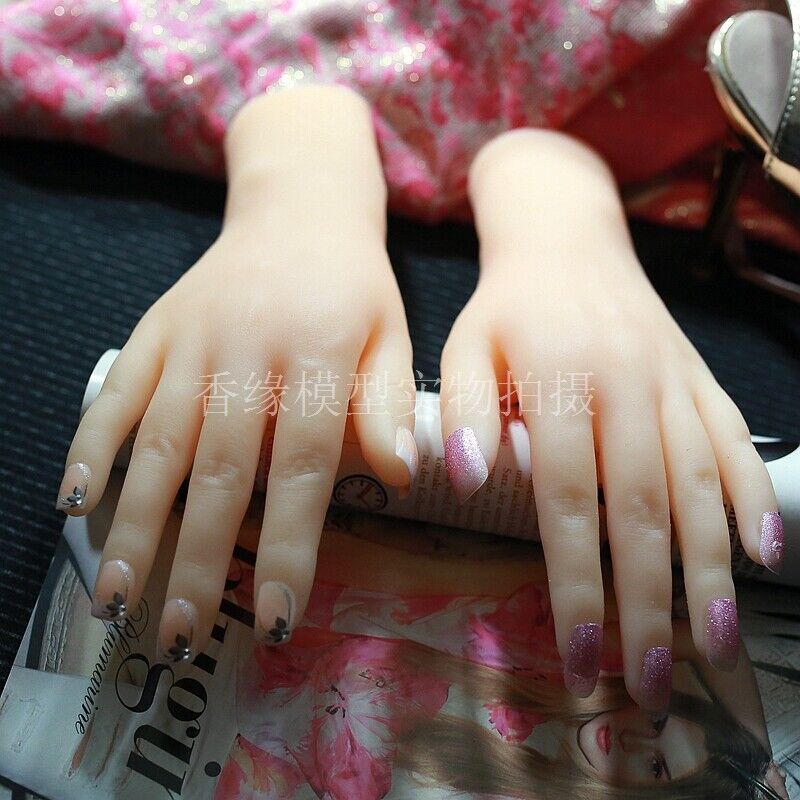Silicone Lifelike Female Hand Finger Mannequin Display Jewelry Model Props 1PC