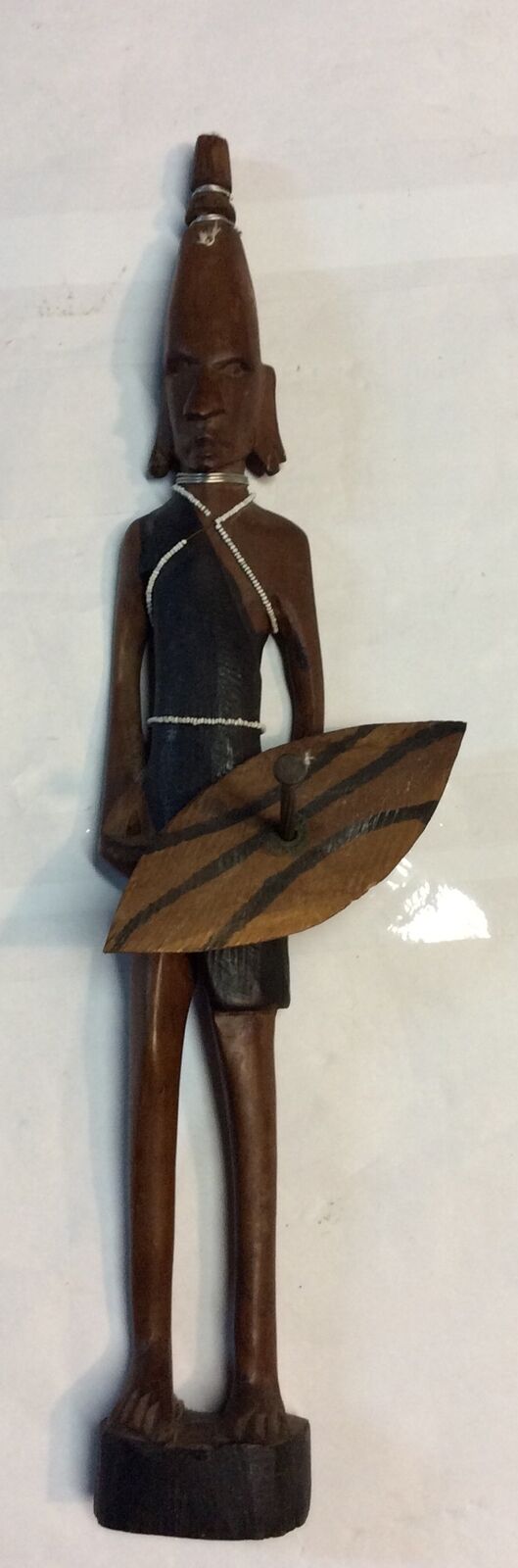 Vintage African Hand Carved Wood Male Figurine 15.5”