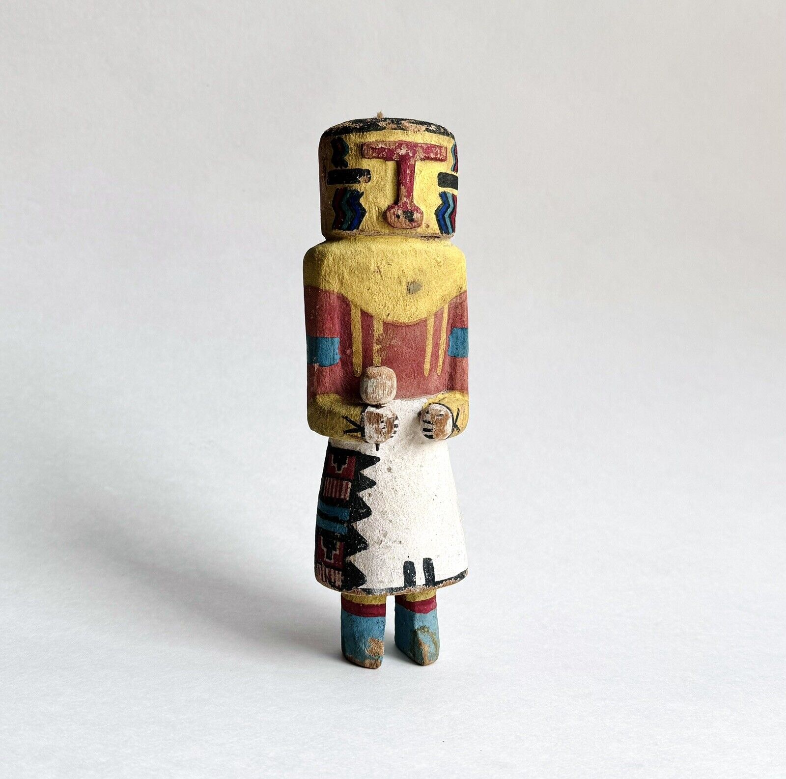 Antique Hopi Pueblo Katsina Kachina Doll Kuwan Heheya, Likely c. 1920s 8 inch