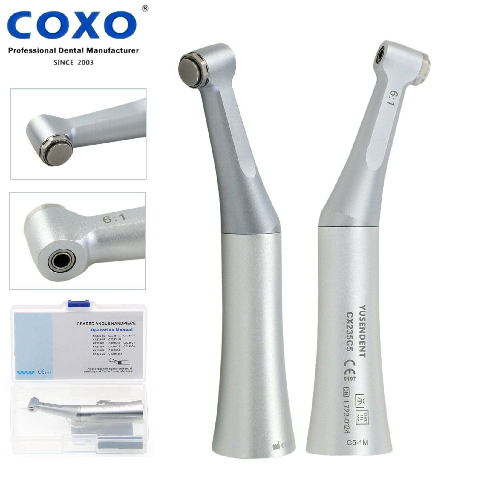 US COXO Dental 6:1 Endo Contra Angle Low Speed Handpiece fit Dentsply Wave One