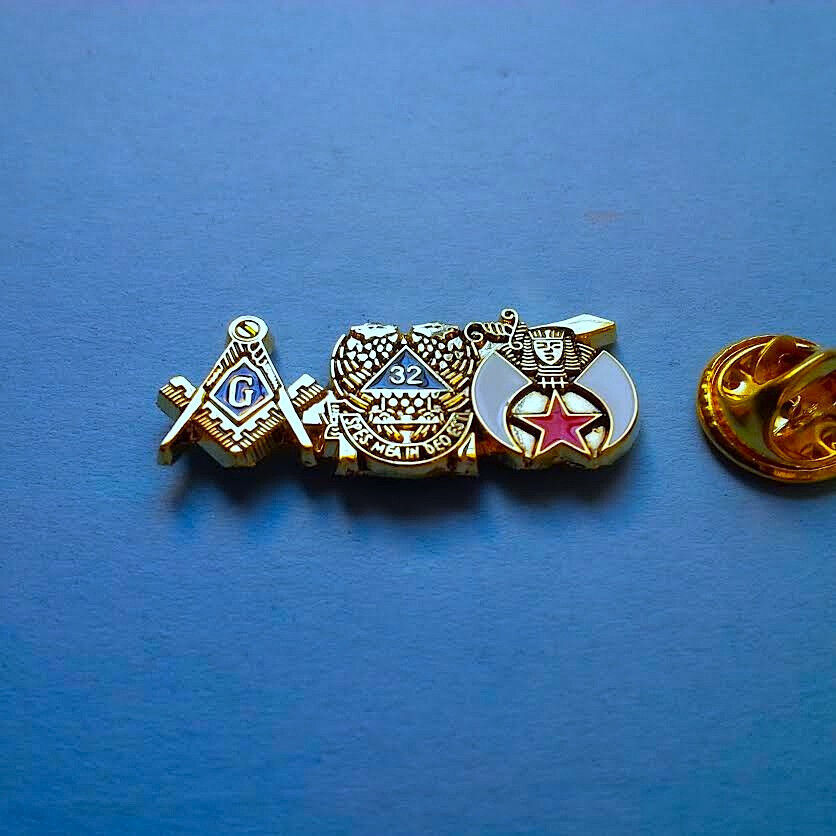 Large 3 in one Master 32nd Degree Shriners Lapel Pin