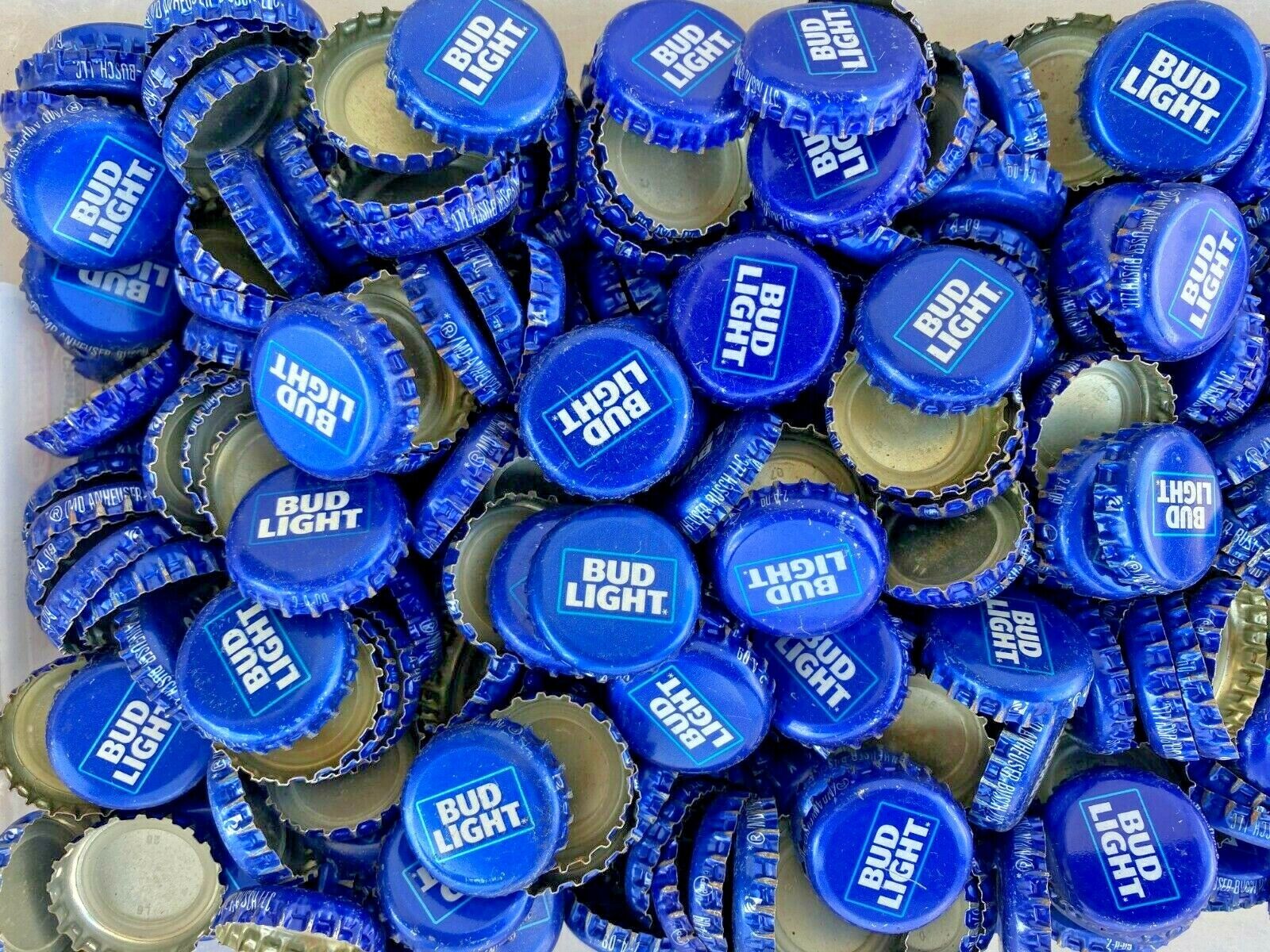 200 ((Bud Light)) NO DENTS Beer Bottle Caps  