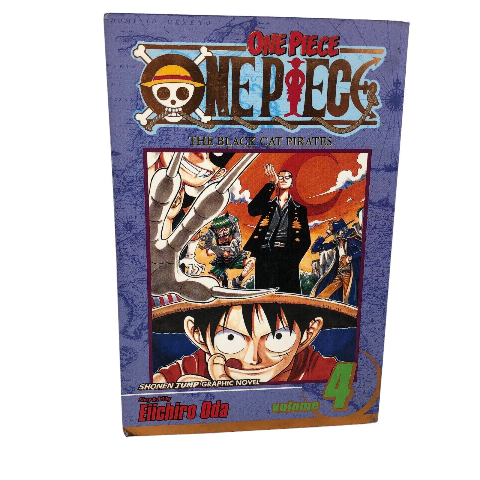 One Piece Vol 4 Gold Foil Cover First Print Manga English The Black Cat Pirates