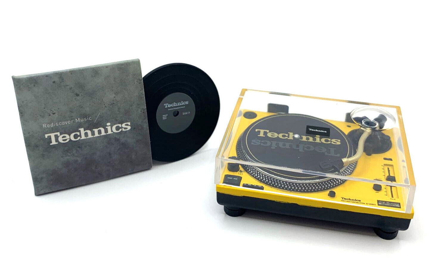Technics Miniature Collection SL-1200M7L Yellow DJ Turntable LP Record Diorama