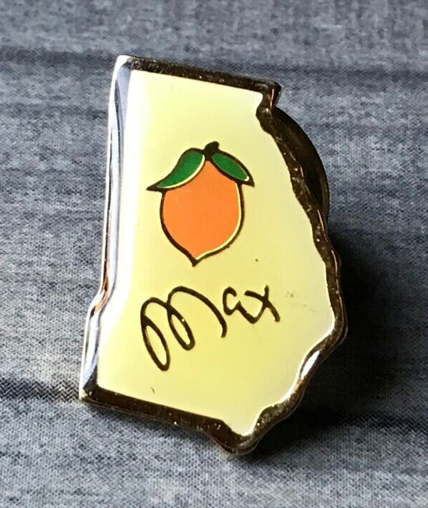 Vintage Max Georgia State Map Peach Lapel Hat Jacket Vest Backpack Souvenir Pin