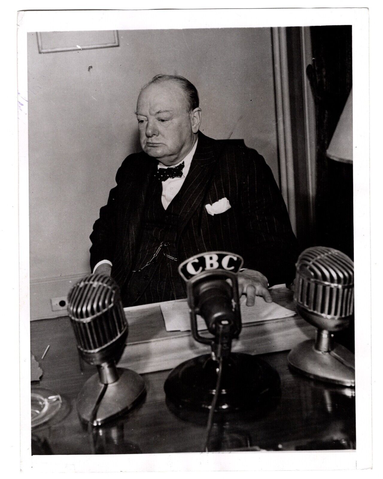 31 August 1943 press photo of Winston Churchill after the Quadrant conference