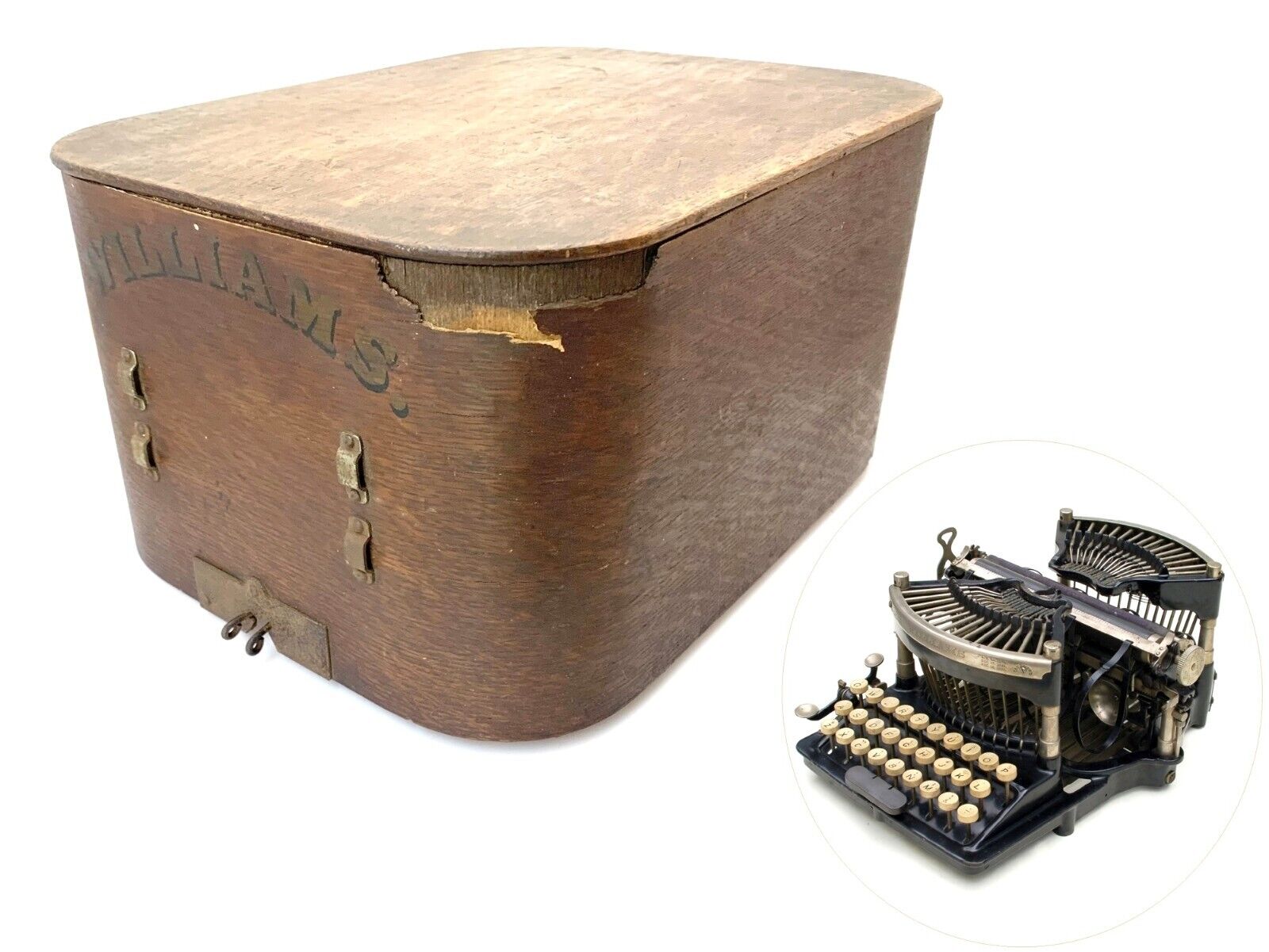 Original Case for Williams No.1 Typewriter Antique Wood Vtg Part