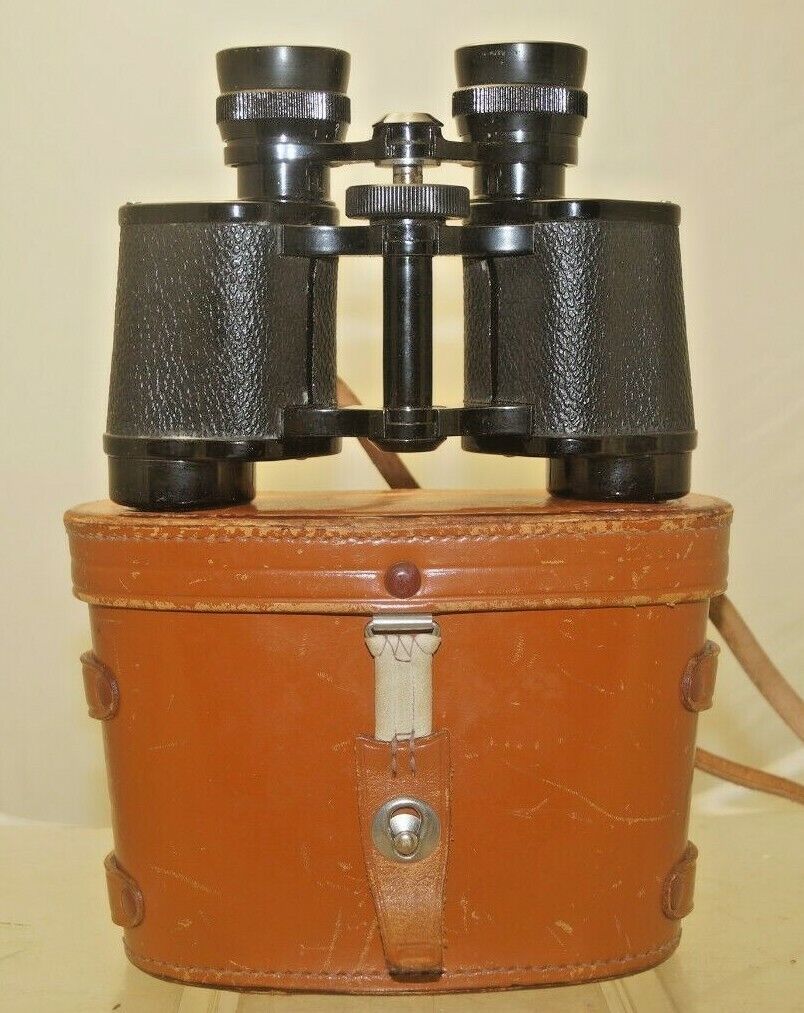 Vintage 1940s Blue Sky KKS 8 X 30 Binoculars W/ Case Made - Occupied Japan