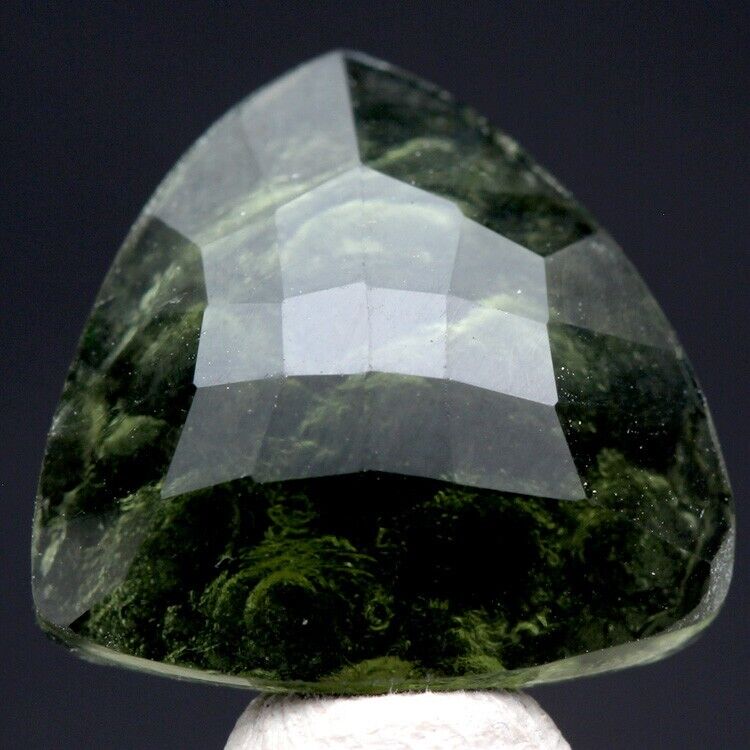 FACETED MOLDAVITE Meteorite Tektite Mineral Specimen Natural Gem US Seller IMCA#