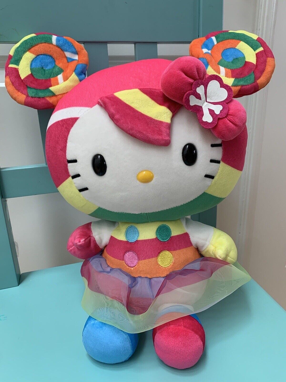 Tokidoki x Sanrio Rare Hello Kitty Supersoft Plush Lollipop Rainbow Candy EEUC