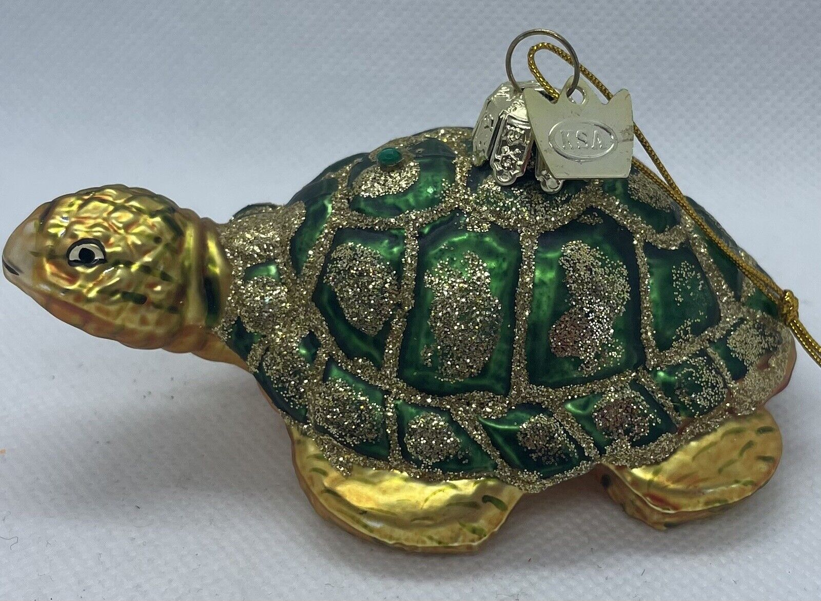 Kurt Adler KSA Tortoise/Land Turtle Hand Blown Glass Christmas Ornament